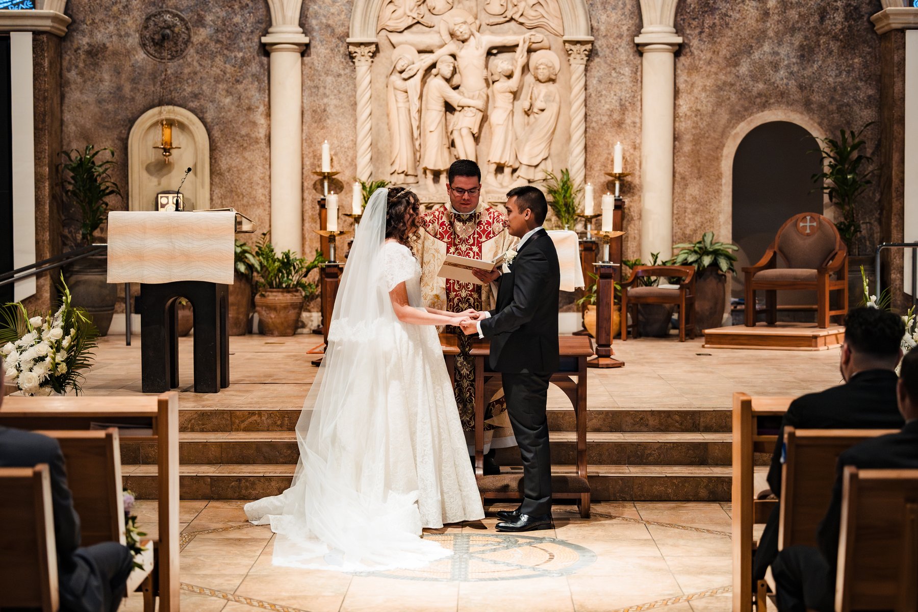 The exchange of vows during the Catholic Nuptial Mass in the Inland Empire