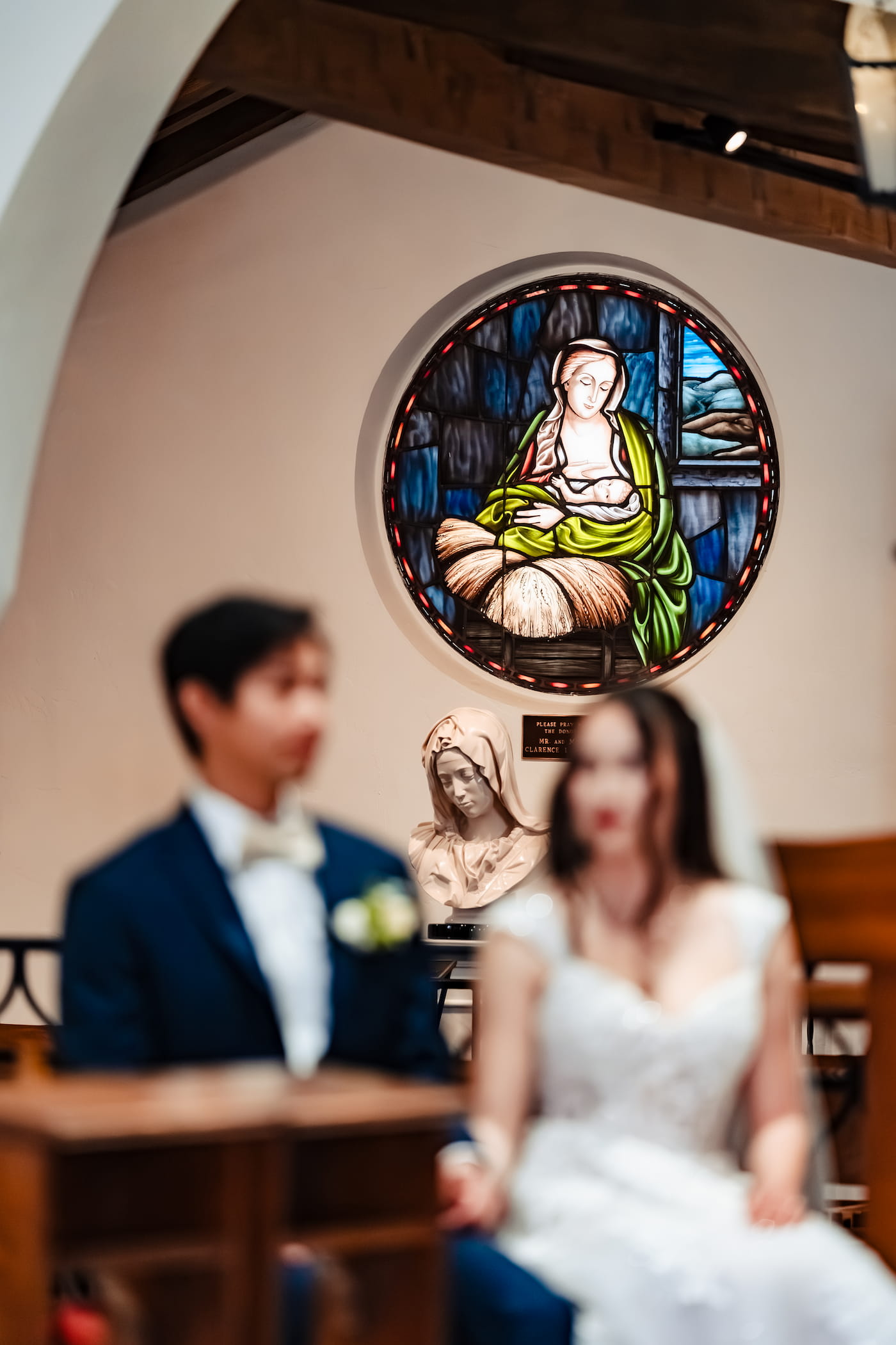 Matthew and Maya's Catholic wedding at St. Mary's Star of the Sea in La Jolla — the chalice during the consecration