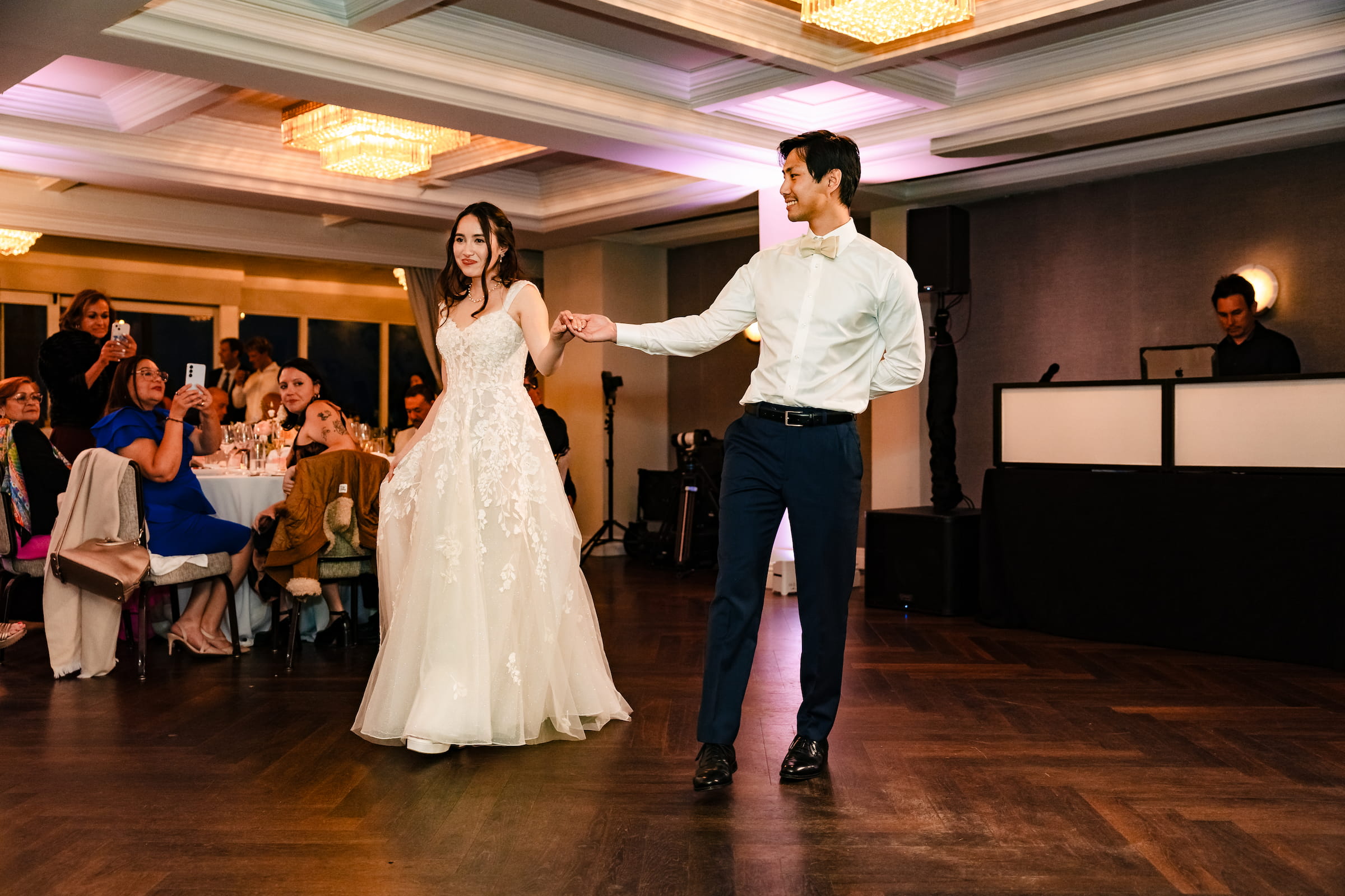 Matthew and Maya's Catholic wedding at St. Mary's Star of the Sea in La Jolla — a wide portrait of the couple
