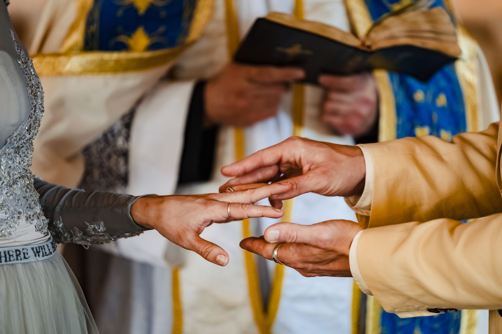 The exchange of rings during a Catholic convalidation Mass