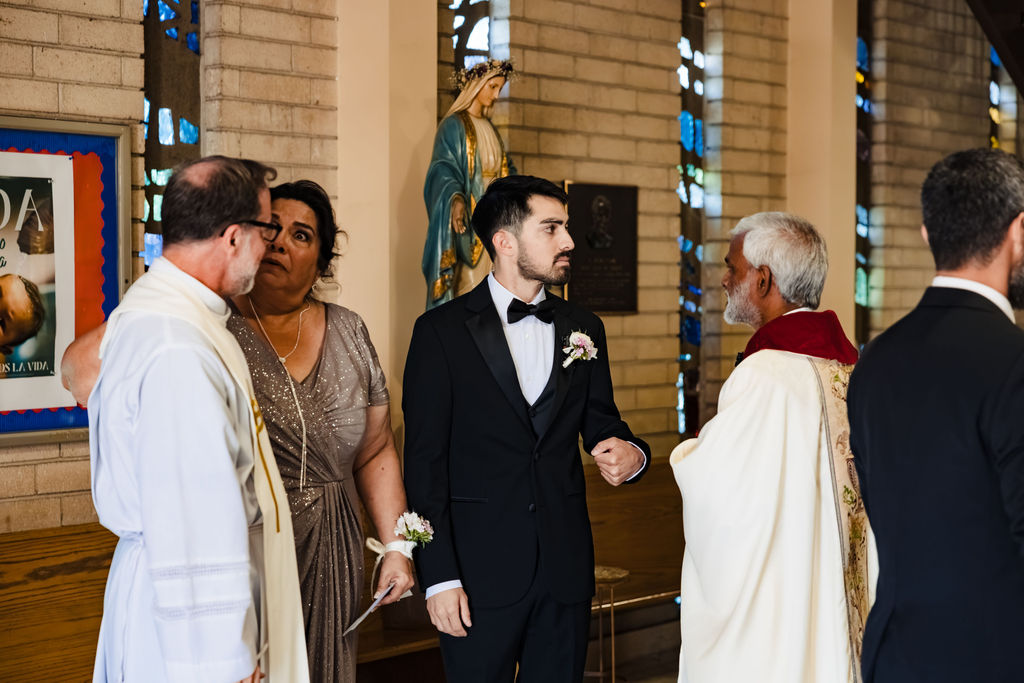Saint Mary's Catholic Church in Fullerton, California, before PJ and Sarah's wedding