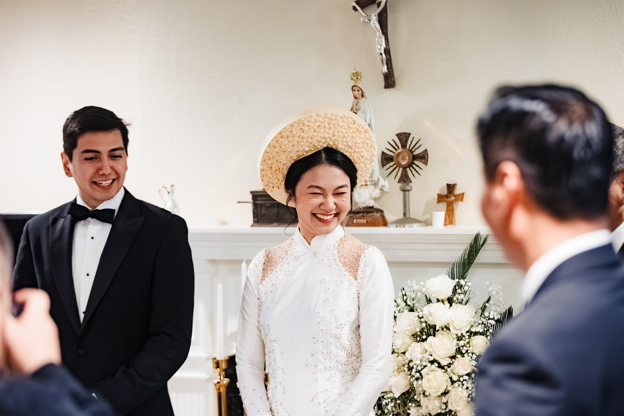 The bride and her family before leaving for the church