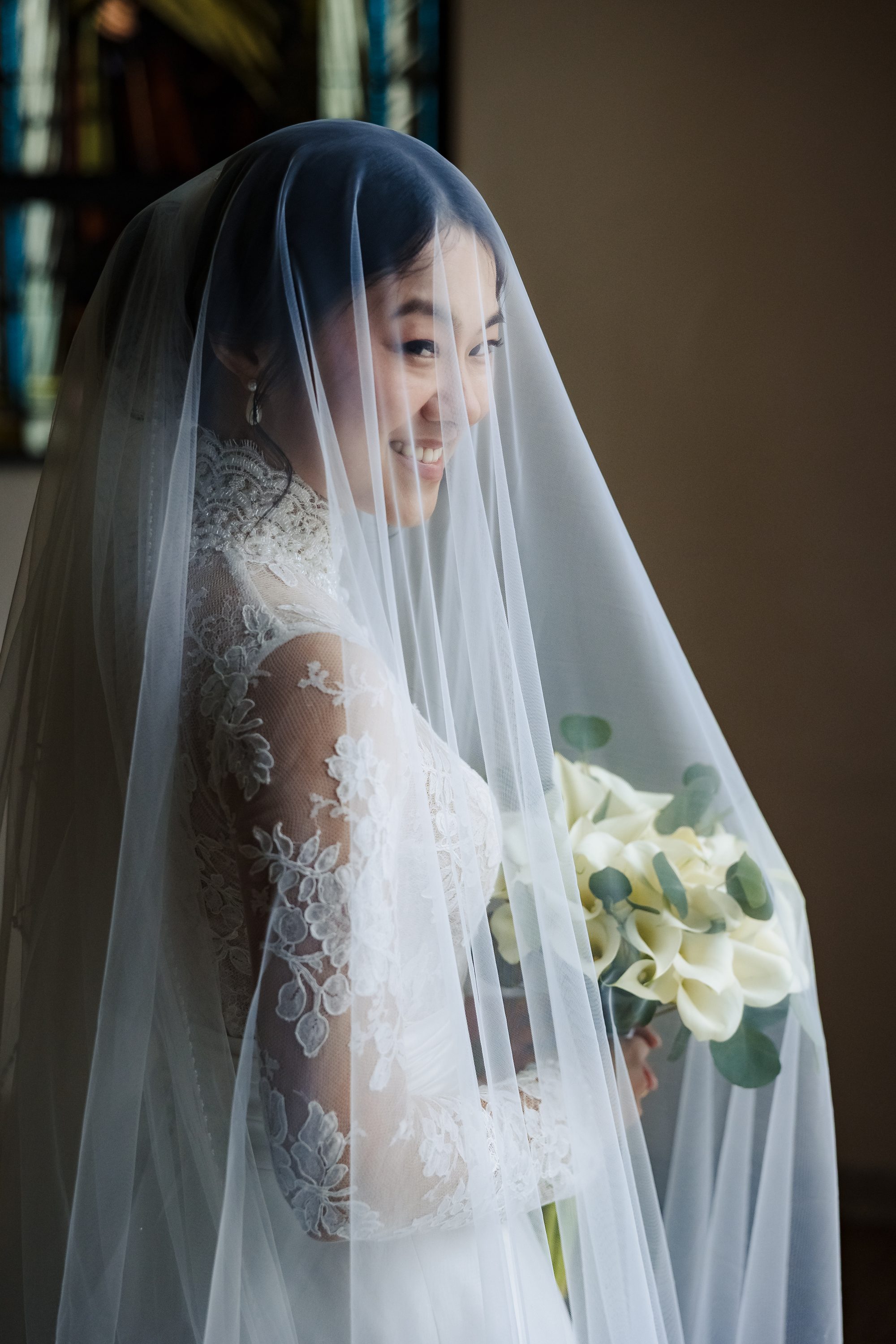 Golden light on the newlyweds