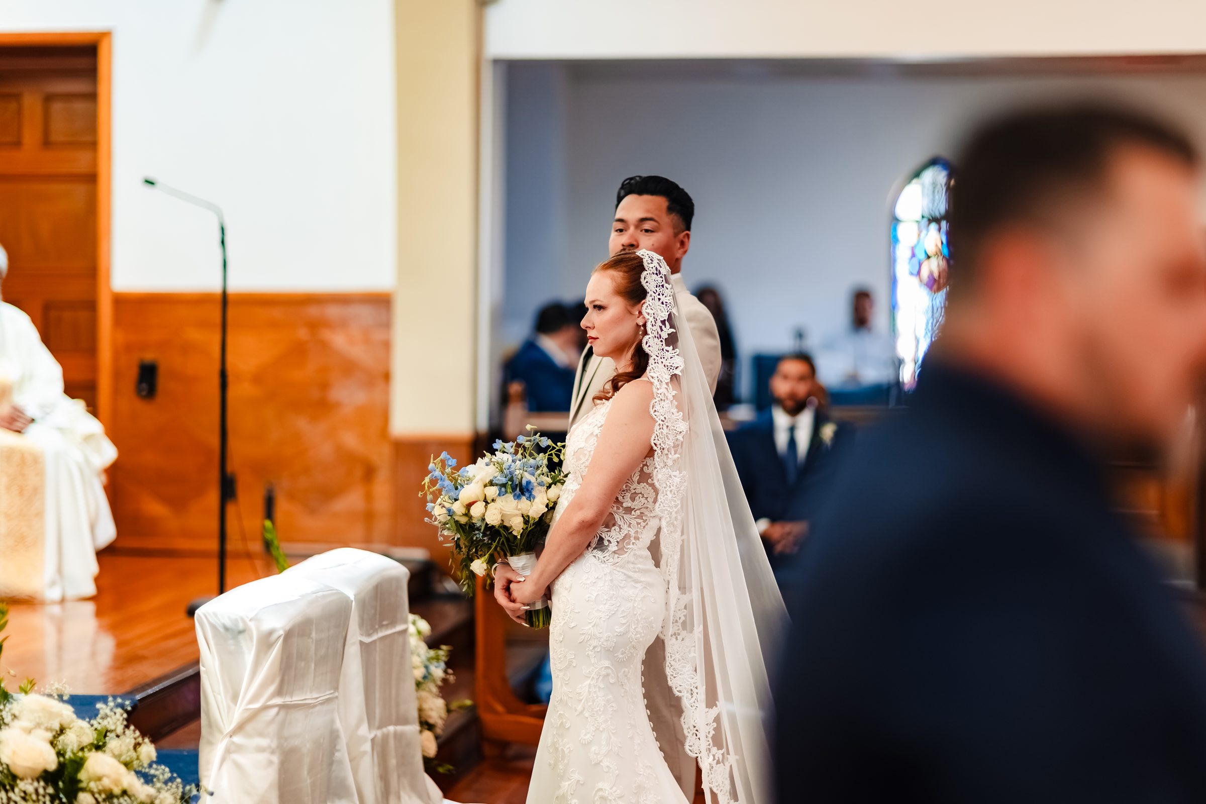 Brittany standing at the altar during the liturgy