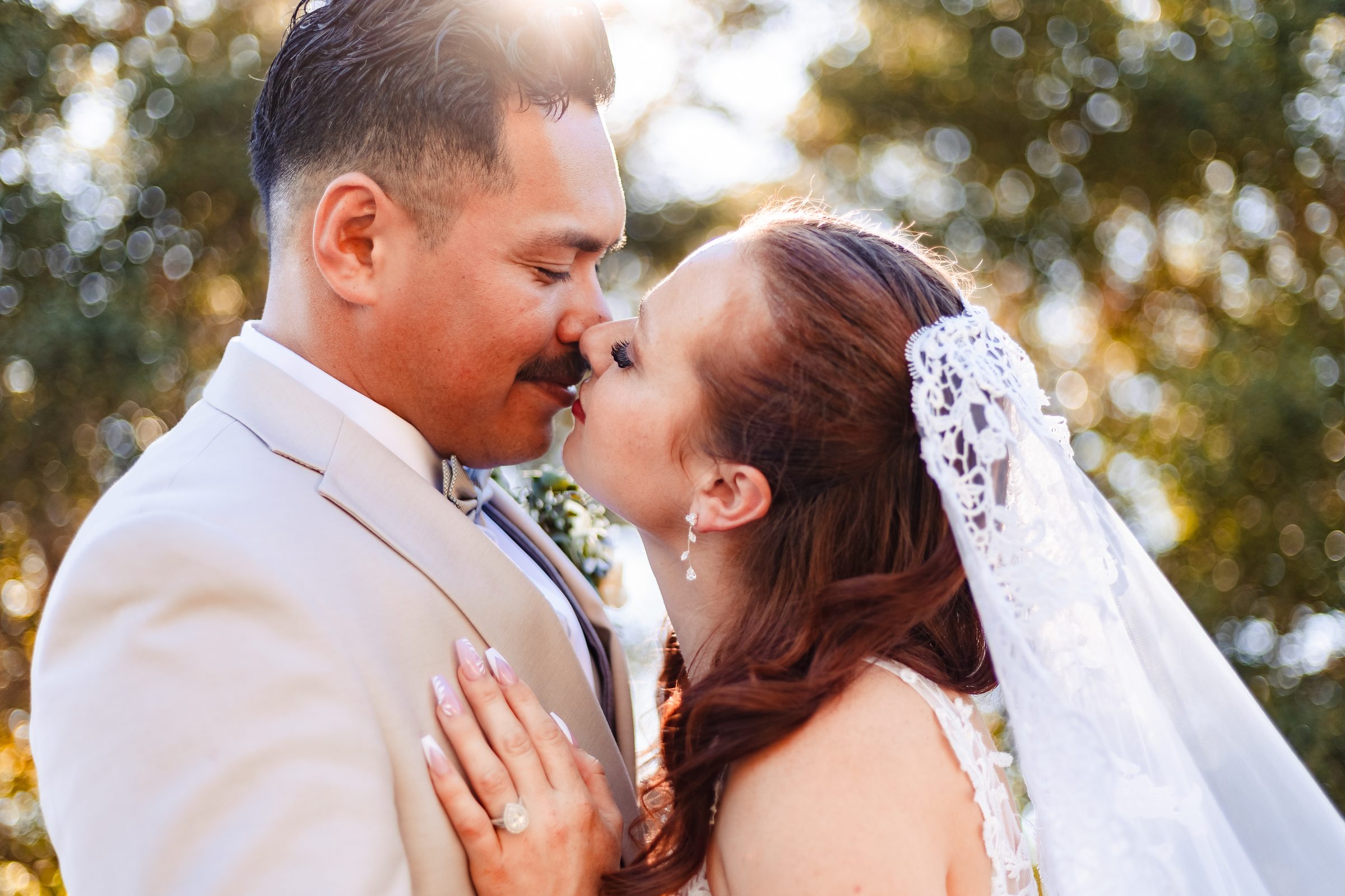 A kiss in the warm afternoon light