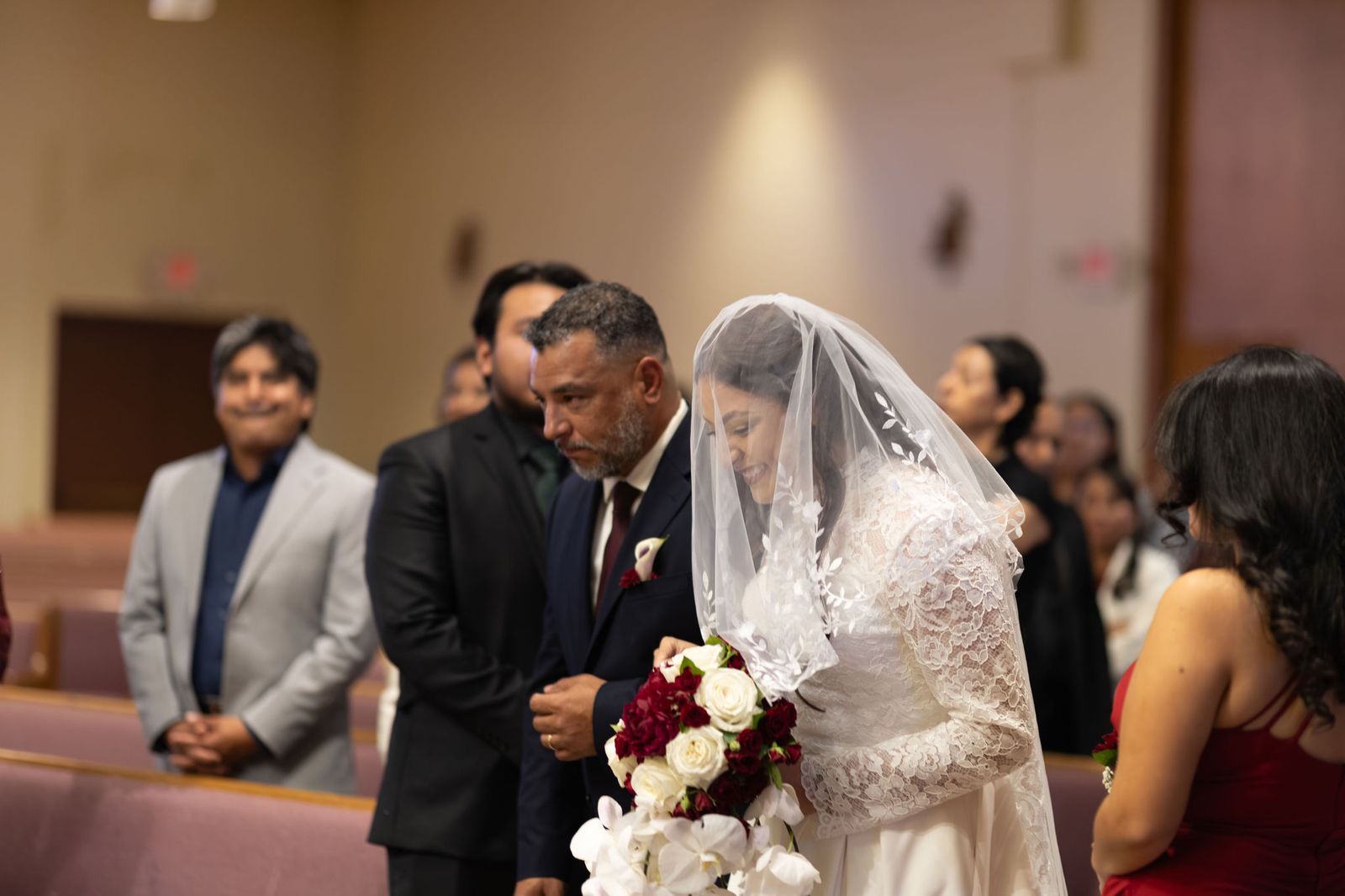 The entrance procession into St. Jane Frances de Chantal for a Neocatechumenal Way wedding
