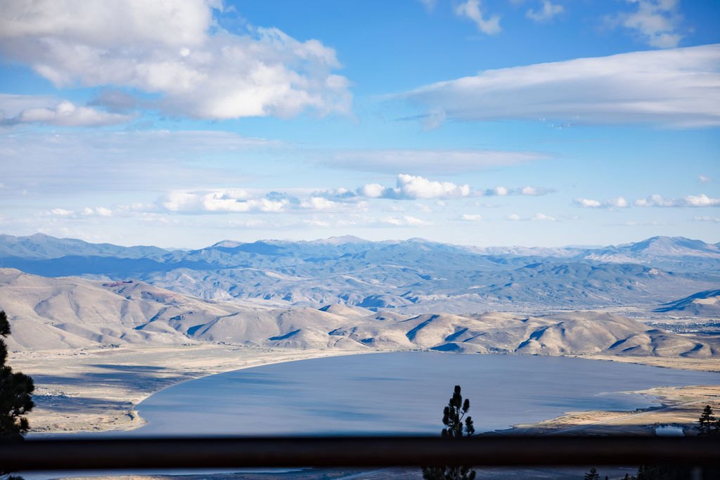 The view of Washoe Lake and the valley from Winters Creek Lodge